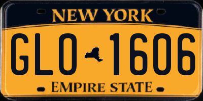 NY license plate GLO1606