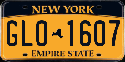NY license plate GLO1607