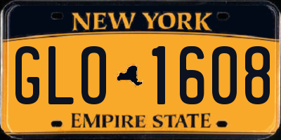 NY license plate GLO1608