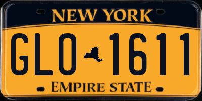 NY license plate GLO1611