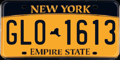 NY license plate GLO1613