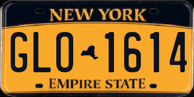 NY license plate GLO1614