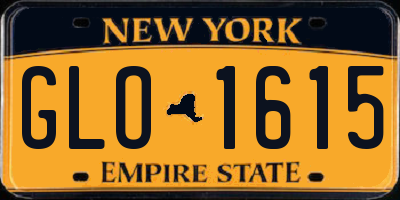 NY license plate GLO1615