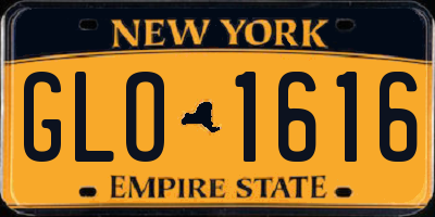 NY license plate GLO1616