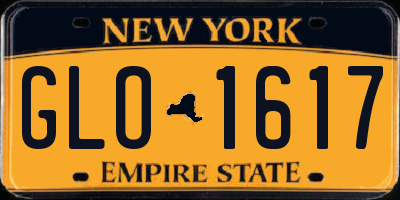 NY license plate GLO1617