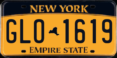 NY license plate GLO1619