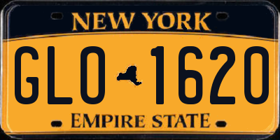 NY license plate GLO1620