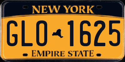 NY license plate GLO1625