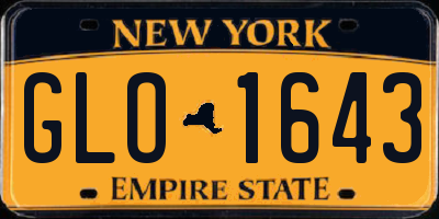 NY license plate GLO1643