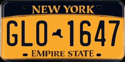 NY license plate GLO1647