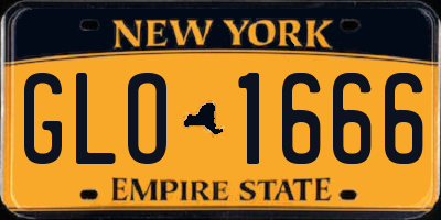 NY license plate GLO1666