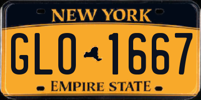 NY license plate GLO1667
