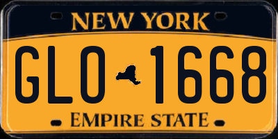 NY license plate GLO1668