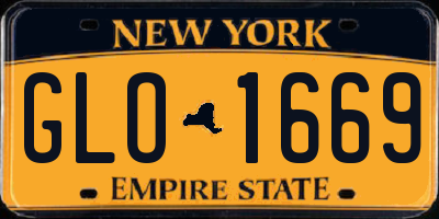 NY license plate GLO1669