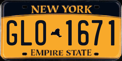 NY license plate GLO1671