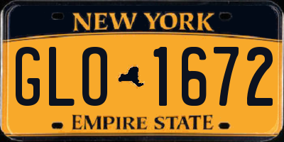 NY license plate GLO1672