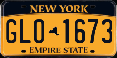 NY license plate GLO1673