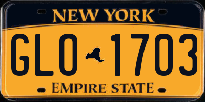 NY license plate GLO1703