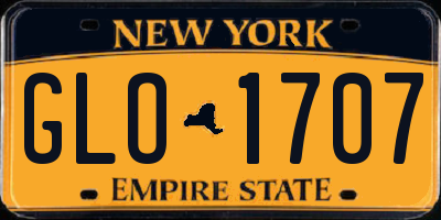 NY license plate GLO1707