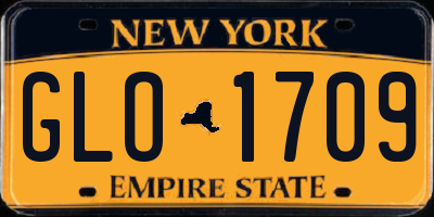 NY license plate GLO1709