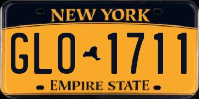 NY license plate GLO1711