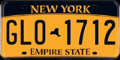 NY license plate GLO1712