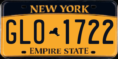 NY license plate GLO1722