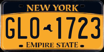 NY license plate GLO1723