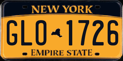 NY license plate GLO1726