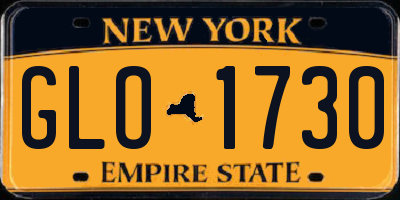 NY license plate GLO1730