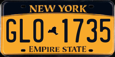 NY license plate GLO1735