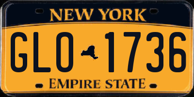 NY license plate GLO1736