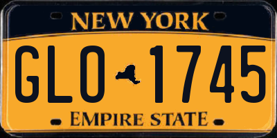 NY license plate GLO1745