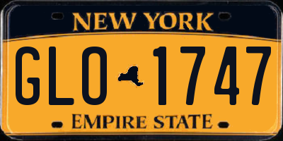 NY license plate GLO1747