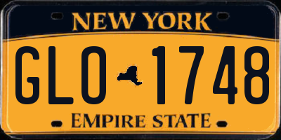 NY license plate GLO1748