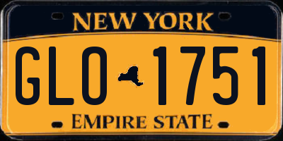 NY license plate GLO1751