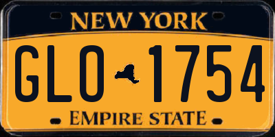 NY license plate GLO1754
