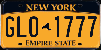 NY license plate GLO1777