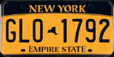 NY license plate GLO1792