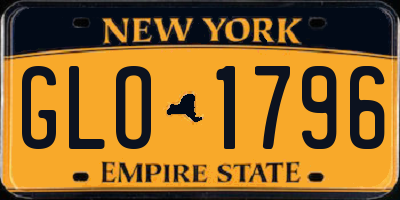 NY license plate GLO1796