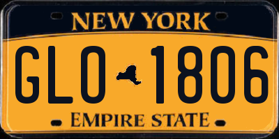 NY license plate GLO1806