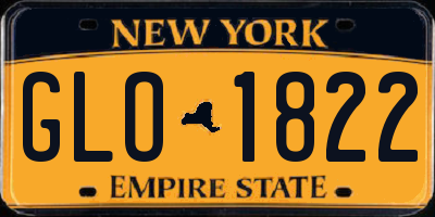 NY license plate GLO1822