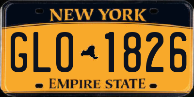 NY license plate GLO1826