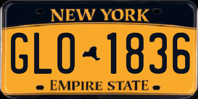 NY license plate GLO1836