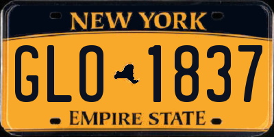 NY license plate GLO1837