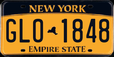 NY license plate GLO1848