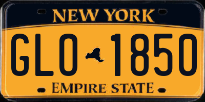NY license plate GLO1850