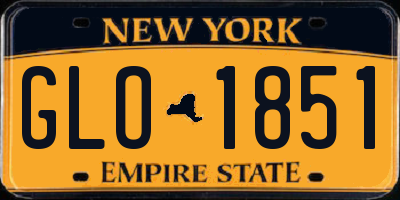 NY license plate GLO1851