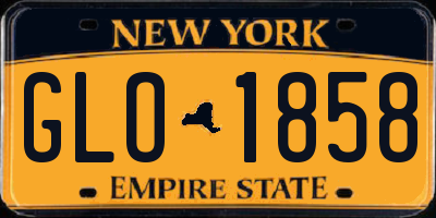 NY license plate GLO1858