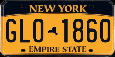 NY license plate GLO1860